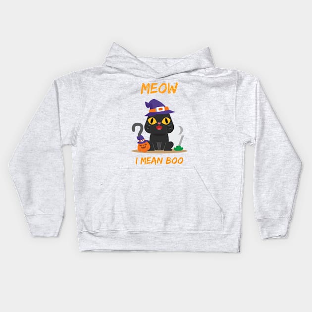 meow i mean boo Kids Hoodie by smkworld